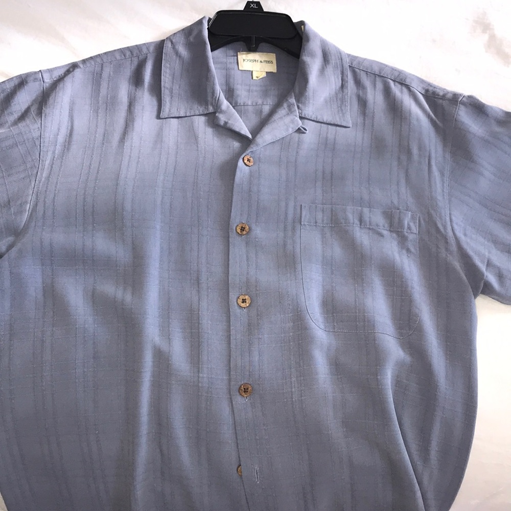 100% Blue Silk Shirt